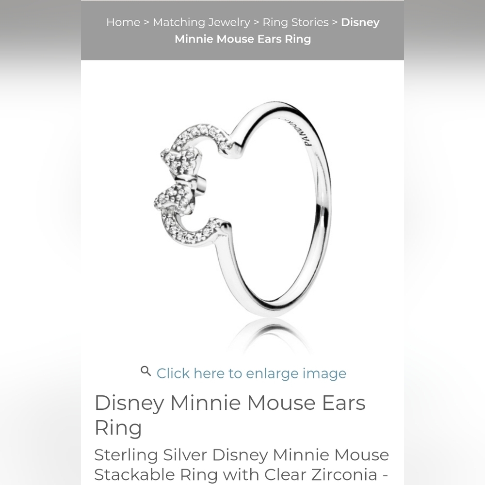 *NEW* PANDORA Disney Minnie Mouse Silhouette Ring